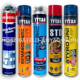 Szerelő, ragasztó és hőszigetelőhabok